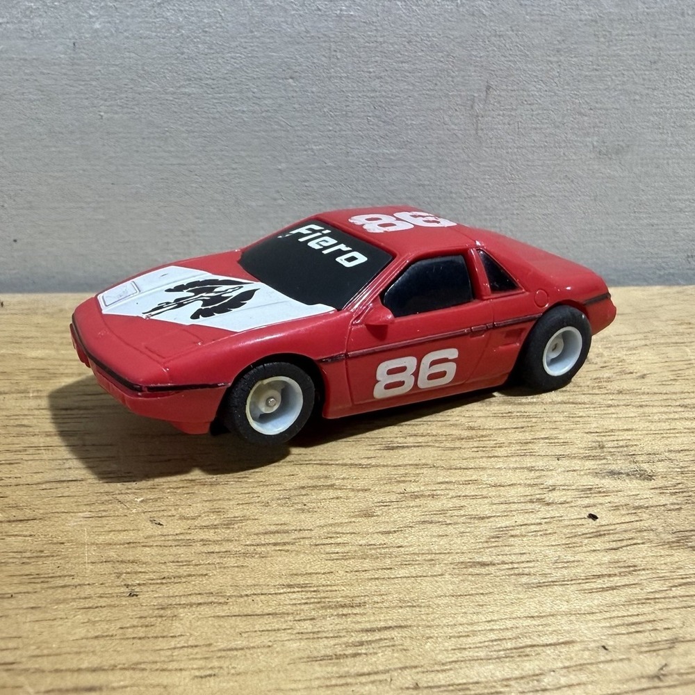Vintage TYCO Pontiac FIERO #86 HO Slot Car Red & White Tested
